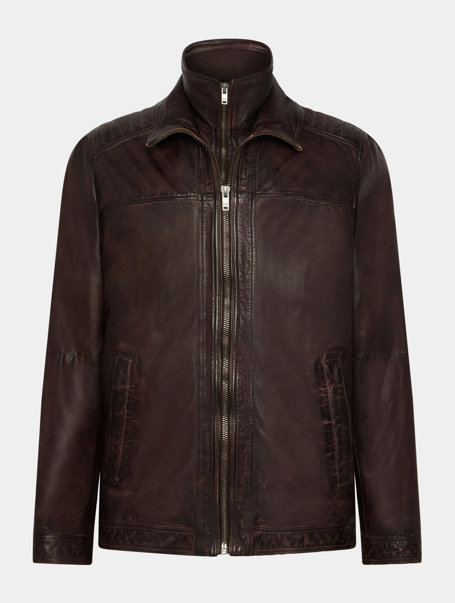 Saki Jonas Jacket Classic Parka BruinLerenjas