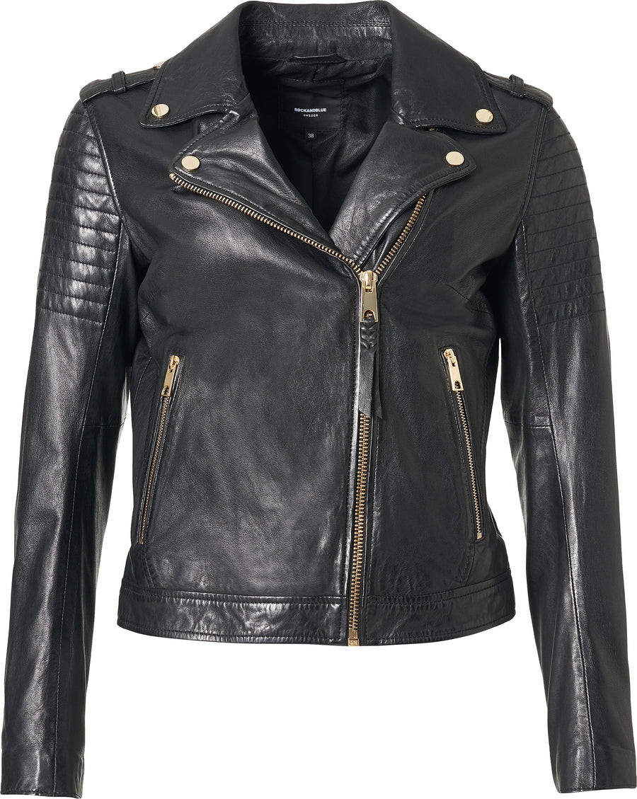 Rockandblue Cinnamon Biker Zwart Lerenjas