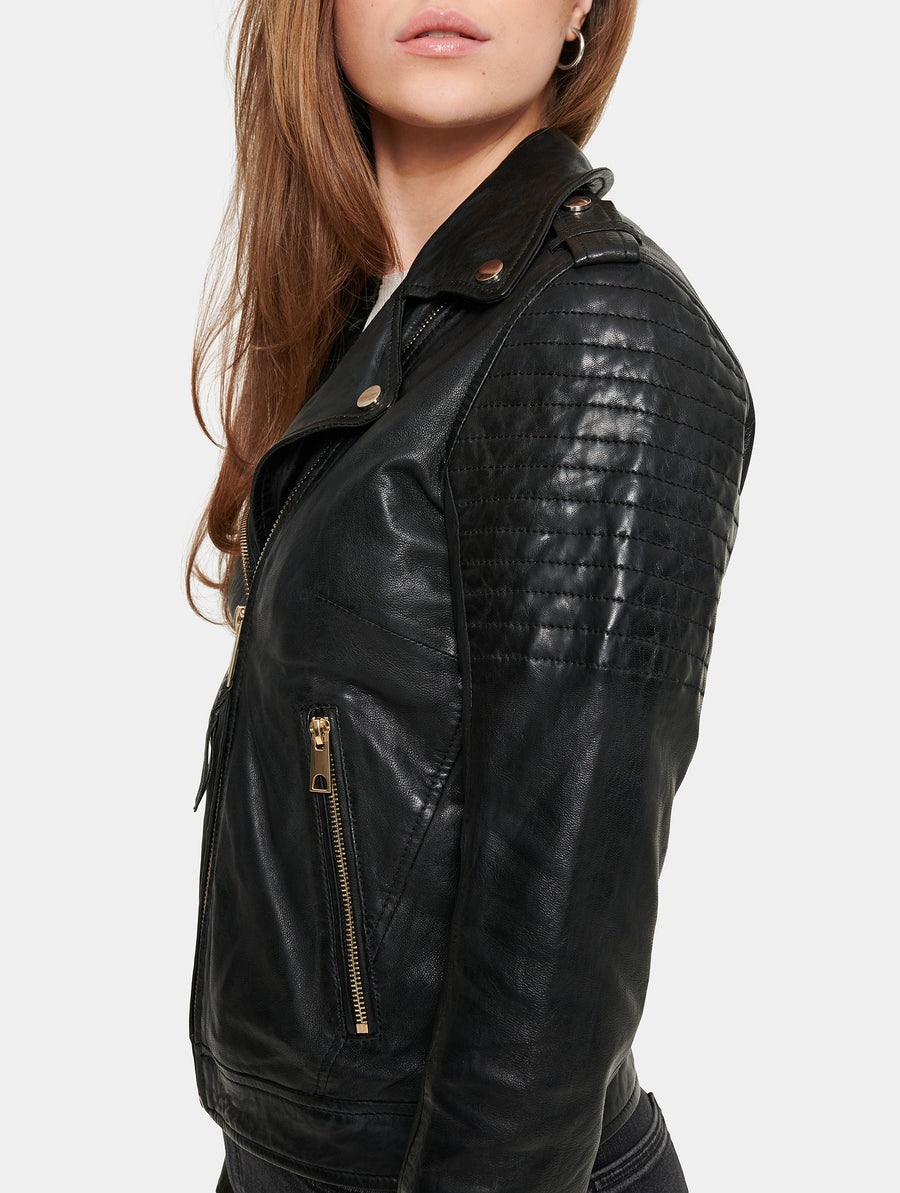 Rockandblue Cinnamon Biker Zwart Lerenjas
