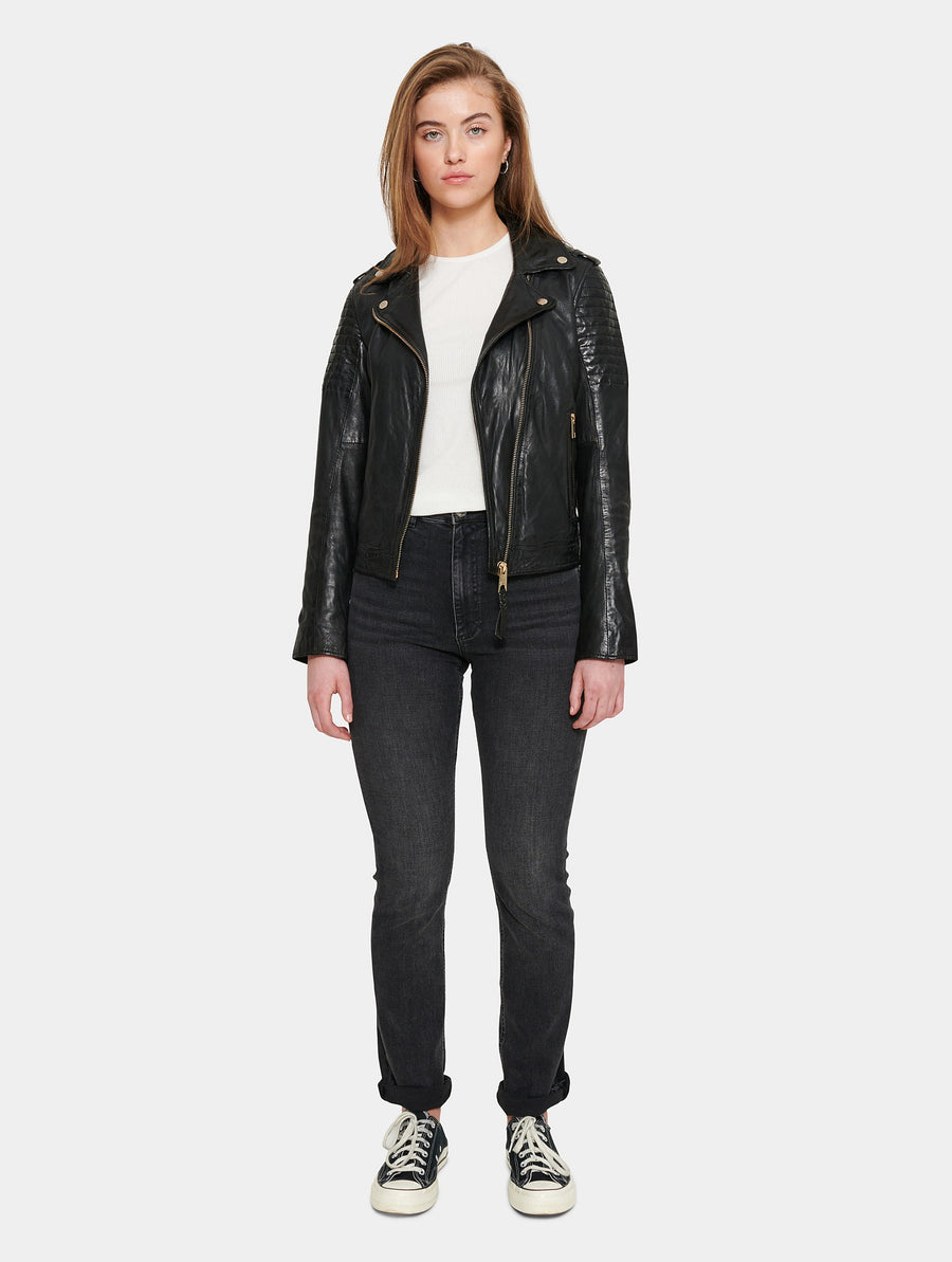 Rockandblue Cinnamon Biker Zwart Lerenjas