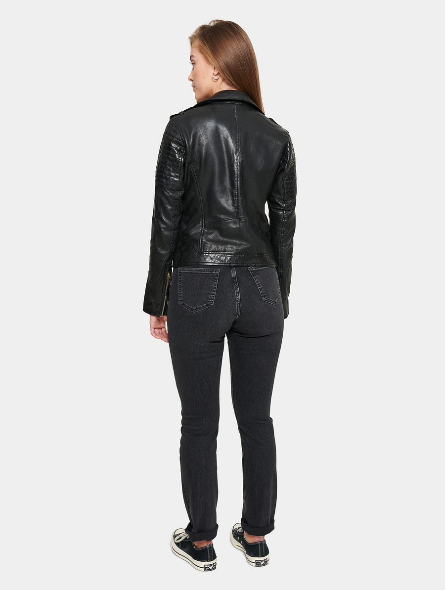 Rockandblue Cinnamon Biker Zwart Lerenjas
