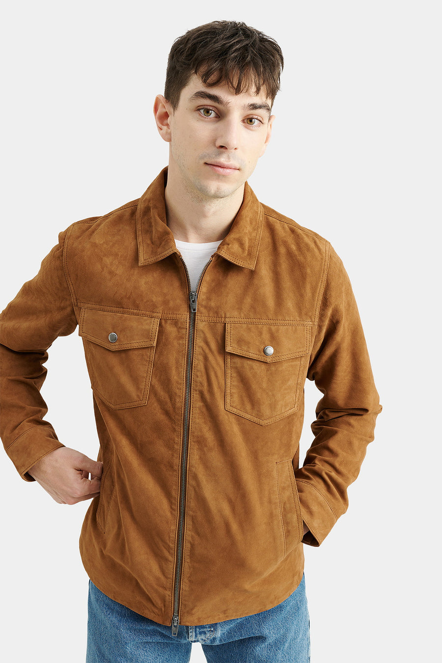 Rockandblue Ze Suede Shirt Cognac Lerenjas