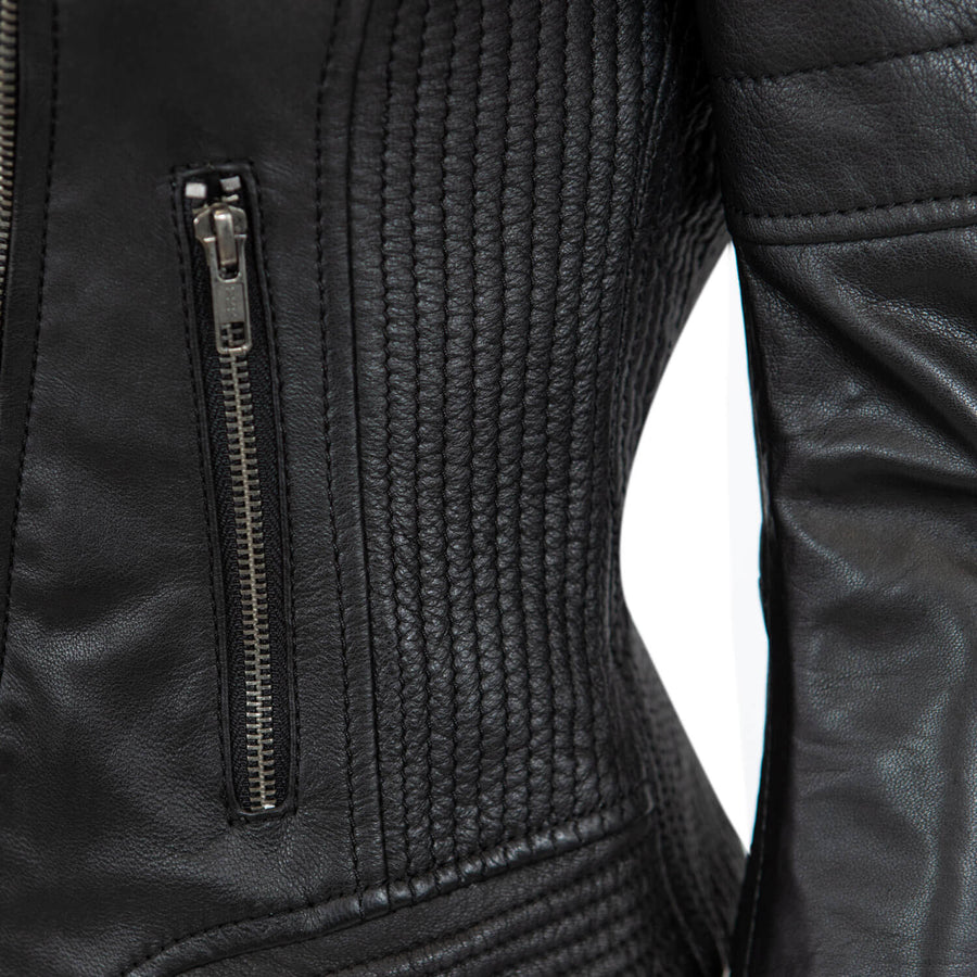 Carlo Sacchi Perfecto Basic Biker Zwart Lerenjas