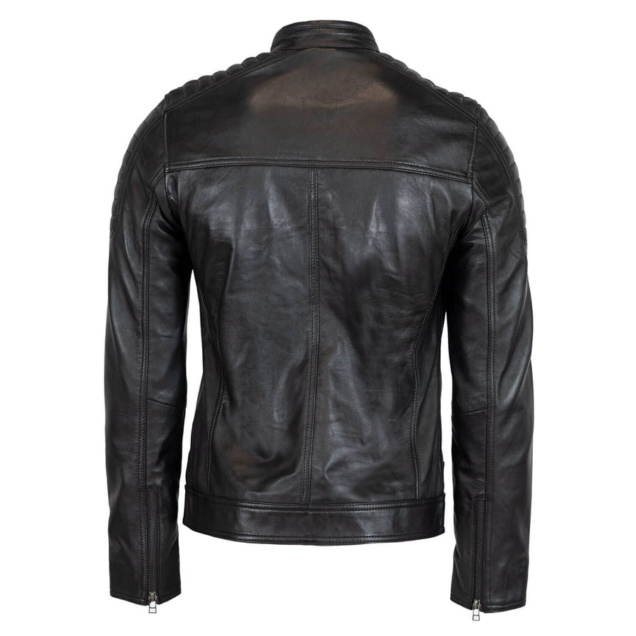 Carlo Sacchi Ryan Biker Zwart Lerenjas