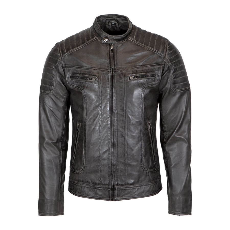 Carlo Sacchi Ryan Biker Grijs Lerenjas