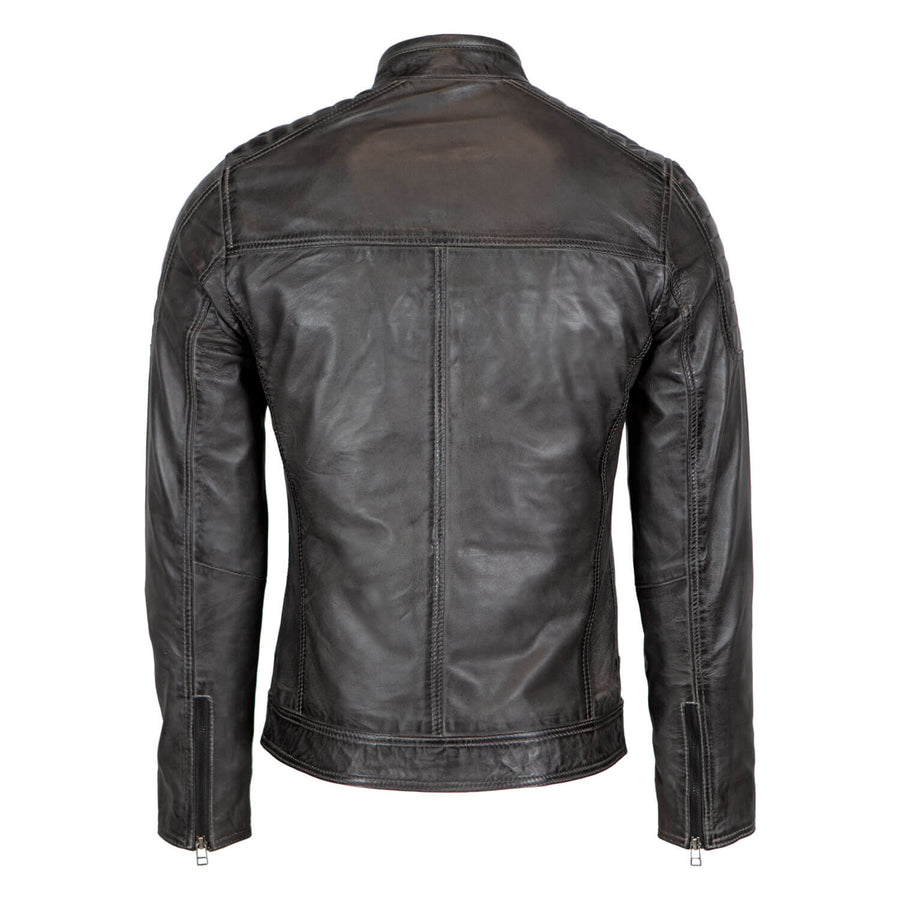 Carlo Sacchi Ryan Biker Grijs Lerenjas