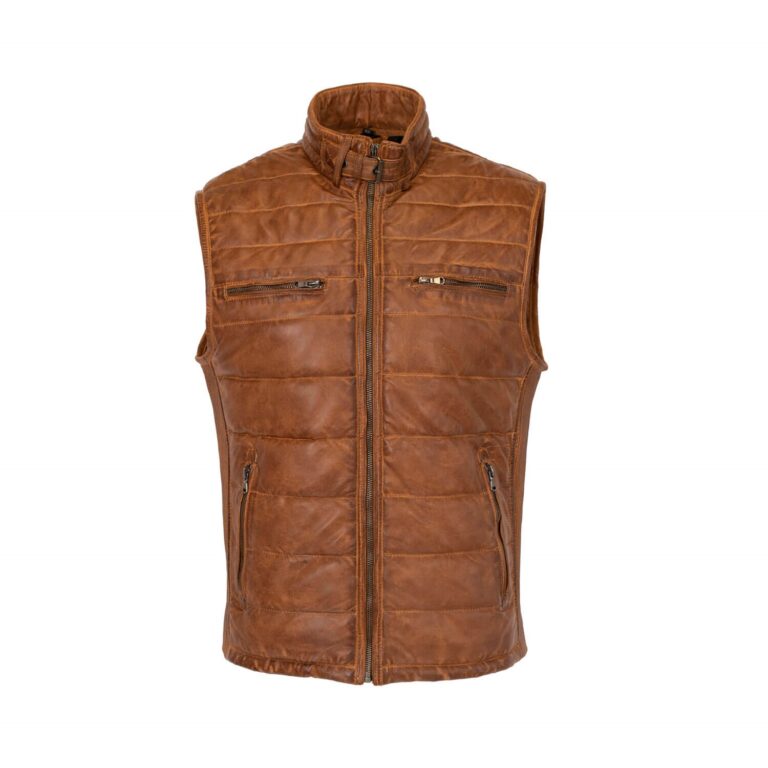 Carlo Sacchi Cognac Leder Bodywarmer