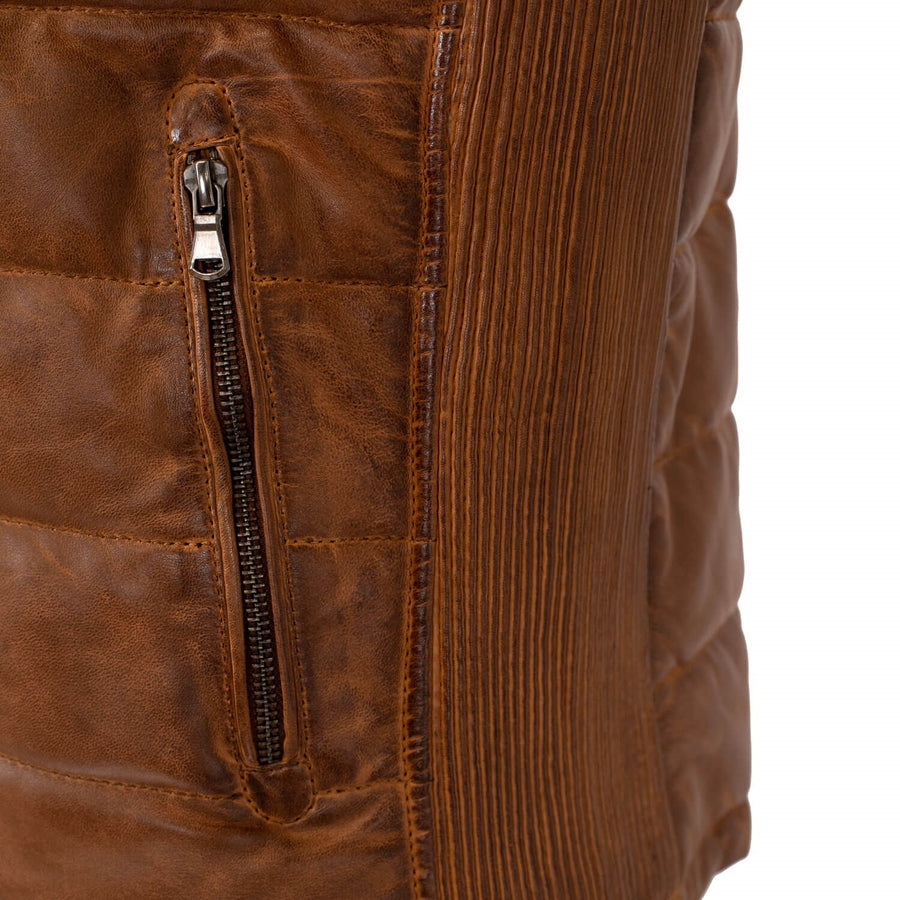 Carlo Sacchi Cognac Leder Bodywarmer