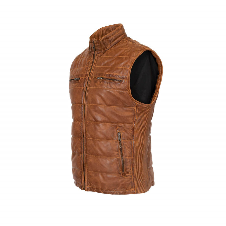 Carlo Sacchi Cognac Leder Bodywarmer