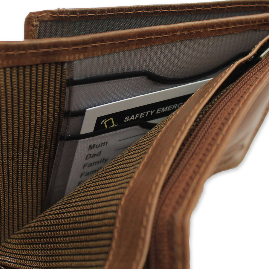 Compacte leren portemonnee Billfold Cognac