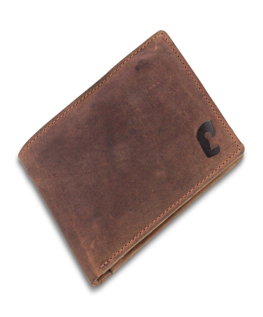 Compacte leren portemonnee Billfold Bruin
