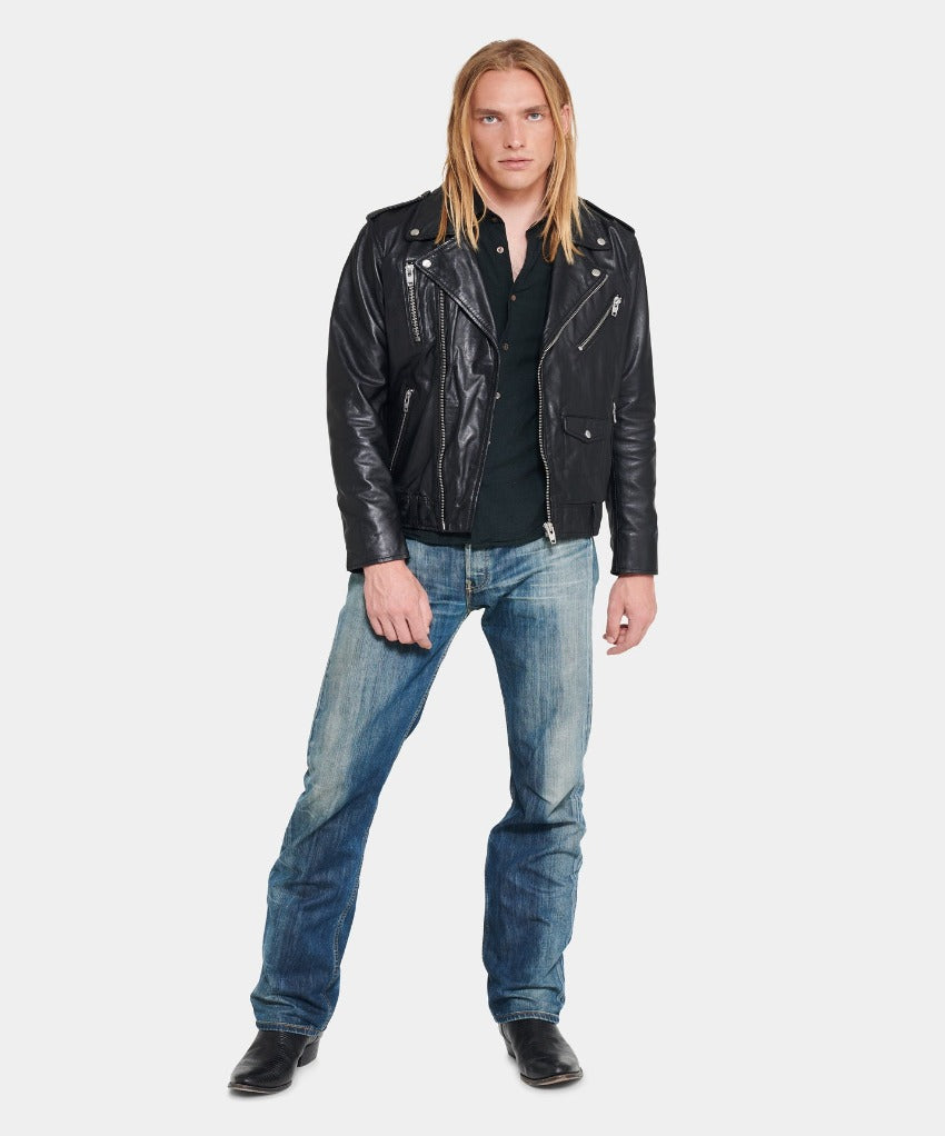 Rockandblue Deacon Biker Zwart Lerenjas