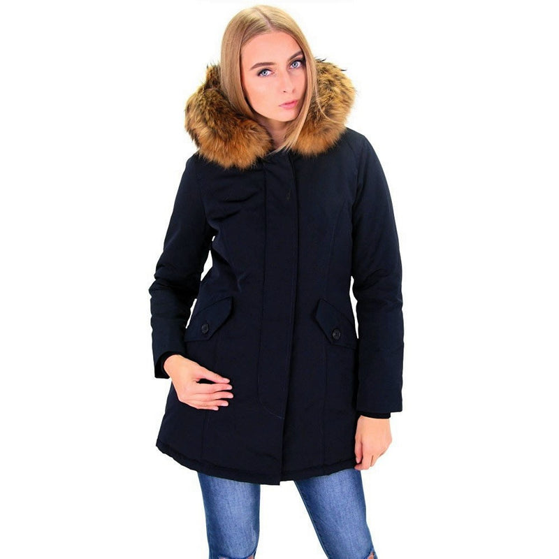 Attentif Parka met Bontkraag Blauw