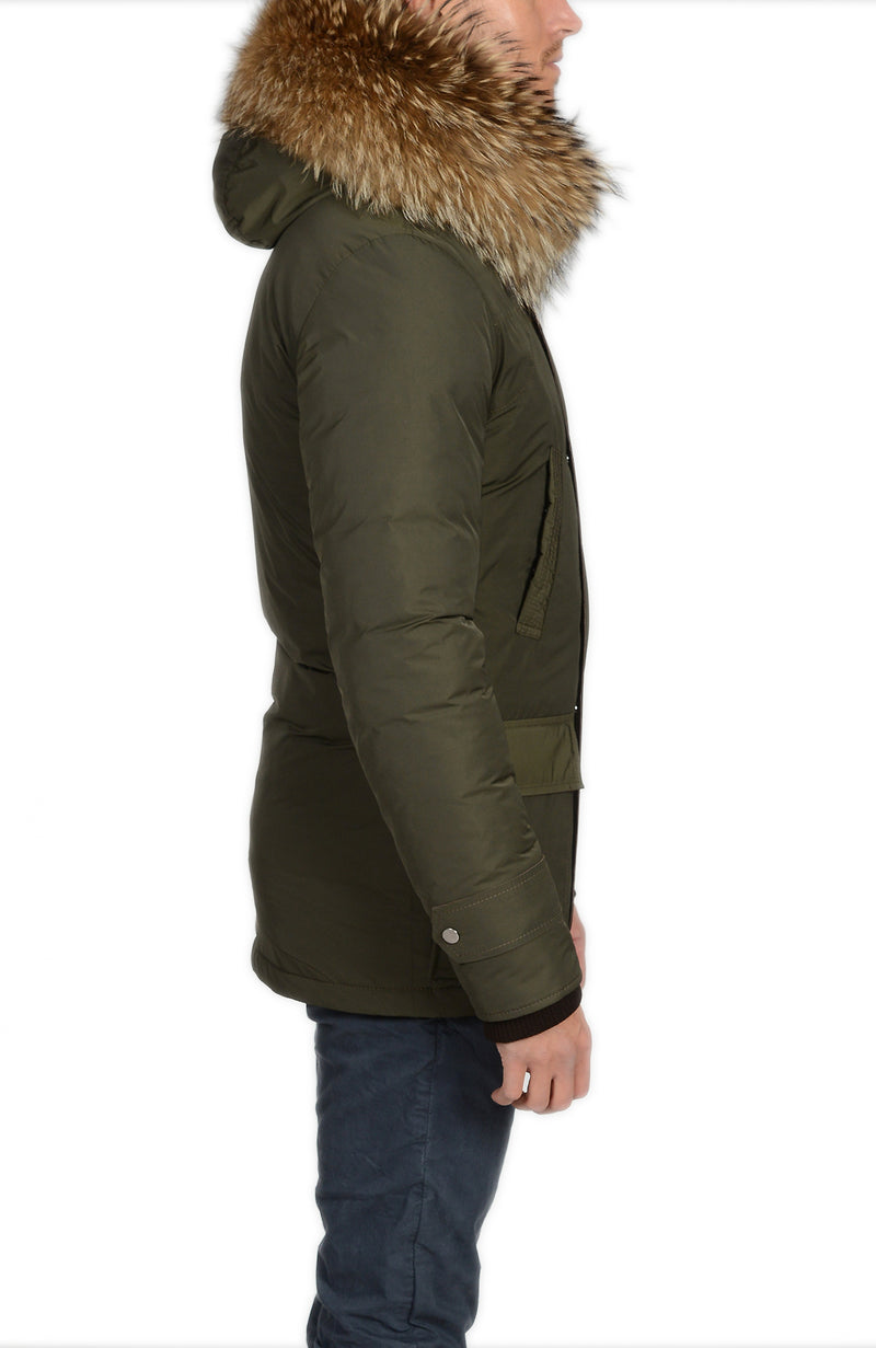 Froccella E56 Groen Winterjas met Bontkraag