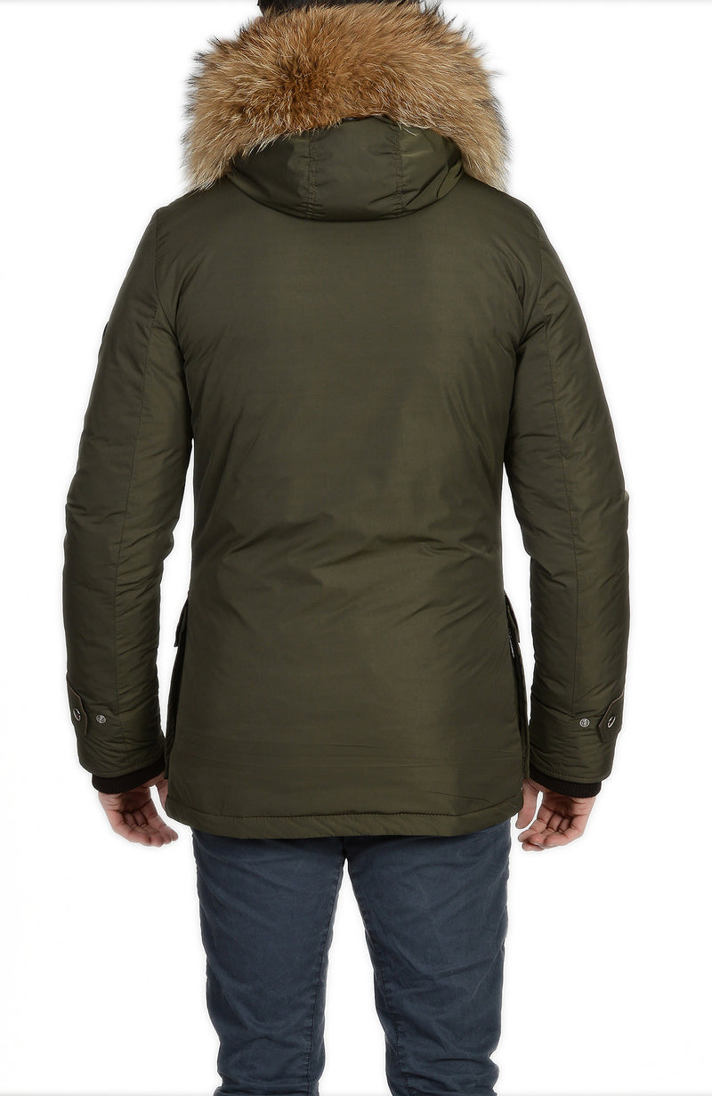 Froccella E56 Groen Winterjas met Bontkraag