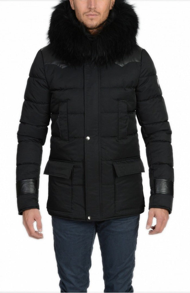 Froccella Feti4 Zwart Winterjas met Bontkraag