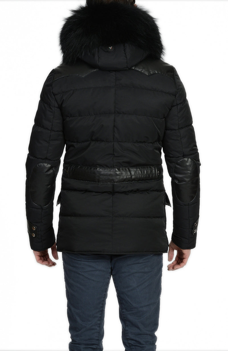 Froccella Feti4 Zwart Winterjas met Bontkraag