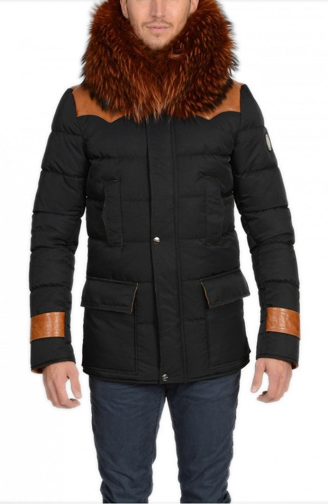 Froccella Feti4 Blauw Winterjas met Bontkraag