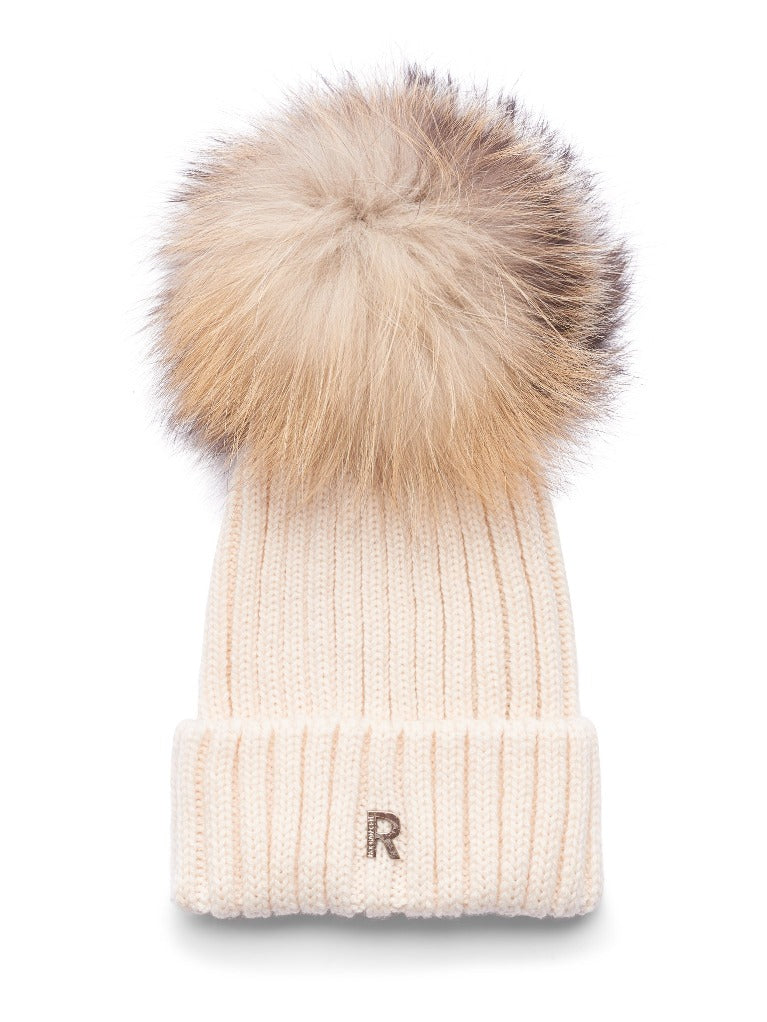 Crème Pom Pom Muts met Naturel Bol