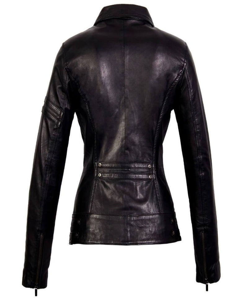 Jane Biker Perfecto Zwart Lerenjas