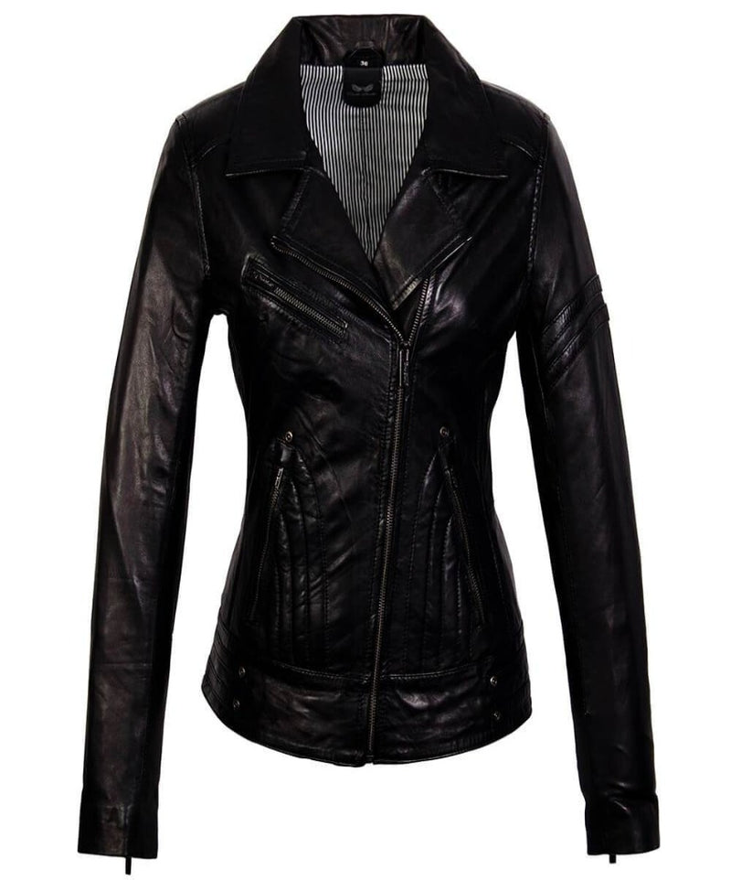 Jane Biker Perfecto Zwart Lerenjas