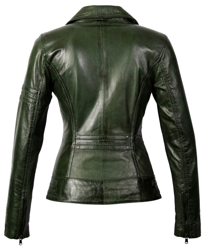 Jane Biker Perfecto Groen Lerenjas
