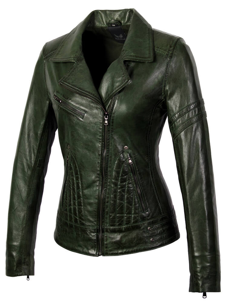 Jane Biker Perfecto Groen Lerenjas