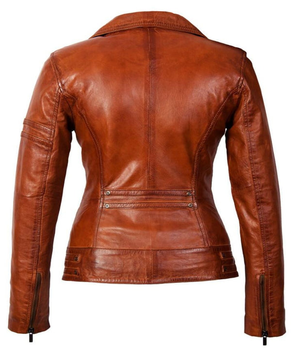 Jane Biker Perfecto Cognac Lerenjas