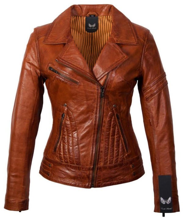 Jane Biker Perfecto Cognac Lerenjas