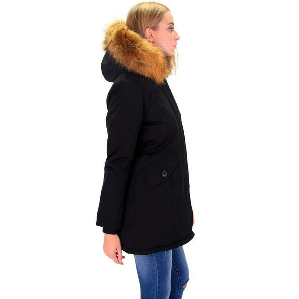 Attentif Parka met Bontkraag Zwart