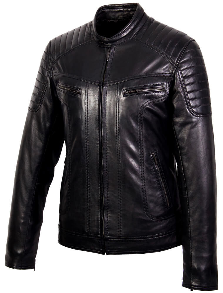Ryan Biker Zwart Lerenjas