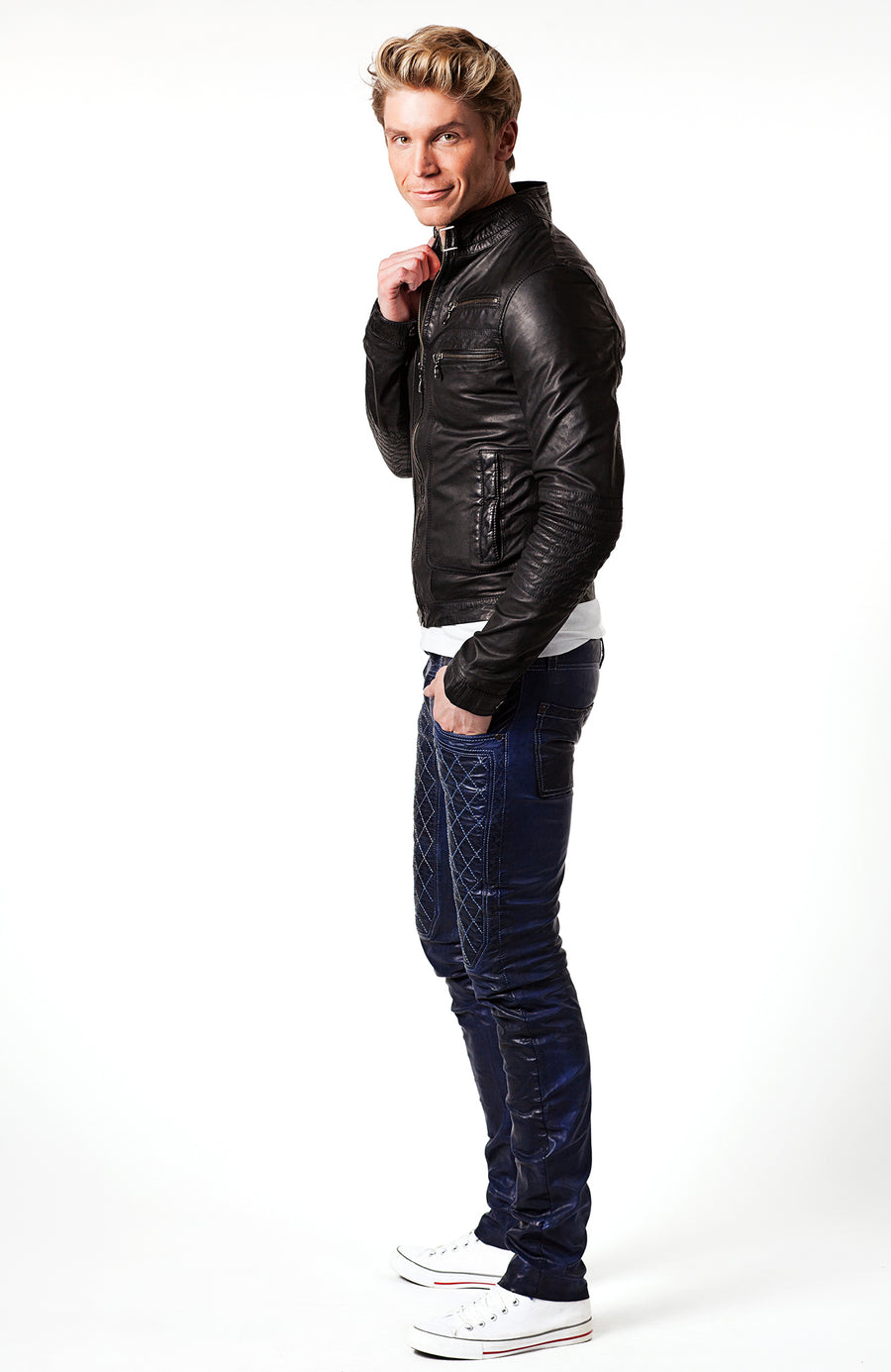 Froccella Willem Biker Zwart Lerenjas