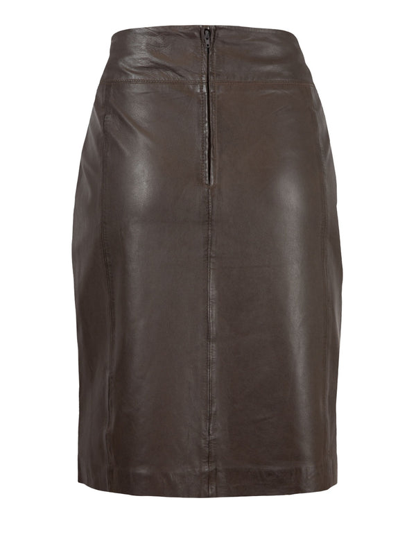 Dania Skirt Bruin Lerenrok