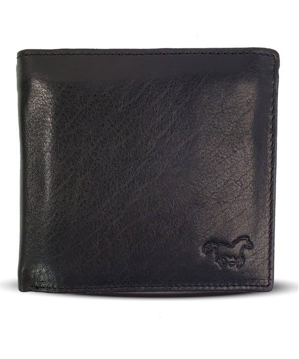 Compacte leren portemonnee Billfold Zwart