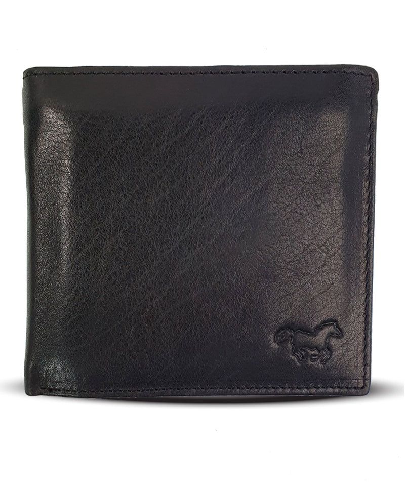 Compacte leren portemonnee Billfold Zwart