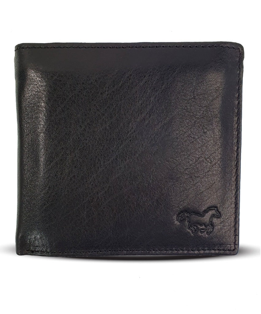 Compacte leren portemonnee Billfold Zwart
